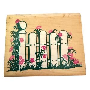 Rubber Stampede Flowering Fence Z593F Rubber Stamp